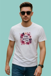 Tricou Happy Womens Day Buchet Flori V1, din bumbac 100% , tricou alb pentru Copii | Dama | Barbat - Img 3