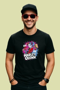 Tricou Harley quinn bata fundal albastru, Copii | Dama | Barbat , tricou negru - Img 4
