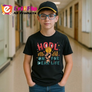 Tricou Hodl on for dear life, tine crypto cu toata viata ta, Copii | Dama | Barbat , tricou negru - Img 6