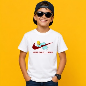 Tricou Homer Simpson Lazy Vibe Logo Grena Urban Street Art, din bumbac 100% Copii | Dama | Barbat - Img 2