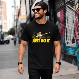 Tricou Homer Simpson Logo Galben Desen Animat, din bumbac 100%, tricou negru, Copii | Dama | Barbat - Img 5