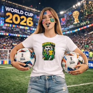 Tricou Hrustic Australia World Cup Fifa 2026, din bumbac 100%, tricou alb, Copii | Dama | Barbat - Img 9
