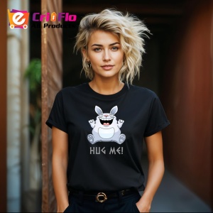 Tricou Hug Me Iepure Amuzant Zambitor, din bumbac 100%, tricou negru Copii | Dama | Barbat - Img 8