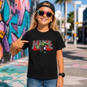 Tricou Hulk Graffiti Urban Fundal Rosu Gri, din bumbac 100%, tricou negru, Copii | Dama | Barbat - Img 7