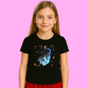 Tricou Huntrix K Pop Hunters Demon Creatura Dark Fantasy Pisica, din bumbac 100%, tricou negru, Copii | Dama | Barbat - Img 2