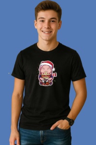 Tricou Huntrix K Pop Hunters Demon Fata Chibi Mira Cu Cadou, din bumbac 100%, tricou negru, Copii | Dama | Barbat - Img 3