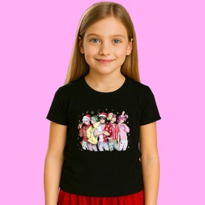 Tricou Huntrix K Pop Hunters Demon Grup Extins Fete Si Baieti, din bumbac 100%, tricou negru, Copii | Dama | Barbat - Img 2