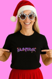 Tricou Huntrix K Pop Hunters Demon Logo Huntrix Simplu Colorat, din bumbac 100%, tricou negru, Copii | Dama | Barbat