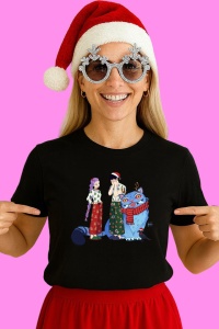 Tricou Huntrix K Pop Hunters Demon Personaje Cu Pisica Si Spiridus, din bumbac 100%, tricou negru, Copii | Dama | Barbat - Img 3