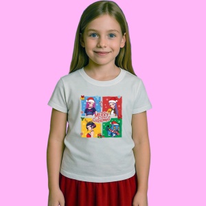 Tricou Huntrix K Pop Hunters Demon Poster Merry Christmas Colorat, din bumbac 100%, tricou alb, Copii | Dama | Barbat - Img 2