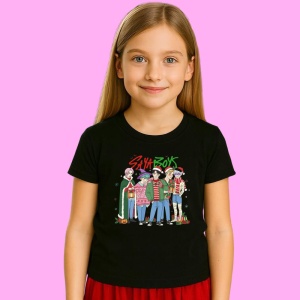Tricou Huntrix K Pop Hunters Demon Saiyaboys Grup Baieti Craciun, din bumbac 100%, tricou negru, Copii | Dama | Barbat - Img 2
