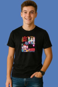 Tricou Huntrix K Pop Hunters Demon Saja Boys Poster Mixt, din bumbac 100%, tricou negru, Copii | Dama | Barbat - Img 3