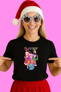 Tricou Huntrix K Pop Hunters Demon Trio Fete Stea Colorata, din bumbac 100%, tricou negru, Copii | Dama | Barbat - Img 3