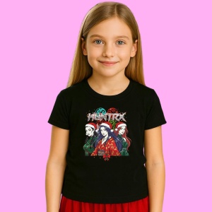 Tricou Huntrix K Pop Hunters Demon Trio Fete Stil Traditional Festiv, din bumbac 100%, tricou negru, Copii | Dama | Barbat - Img 2