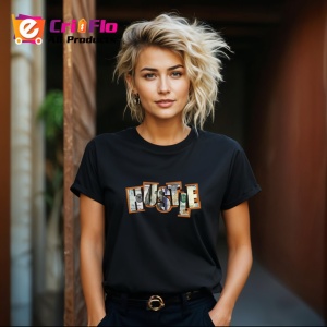Tricou Hustle Bani Si Litere Design Urban, din bumbac 100%, tricou negru Copii | Dama | Barbat - Img 8