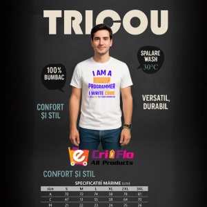 Tricou i am a programmer i write code mesaj ironic calculator, Copii | Dama | Barbat - Img 5