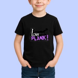 Tricou I Love Plank Alb Negru, Copii | Dama | Barbat, culoare negru - Img 2