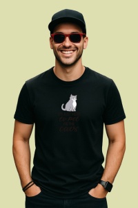 Tricou Im Just Here To Pet All The Cats Pisica, din bumbac 100%, tricou negru Copii | Dama | Barbat
