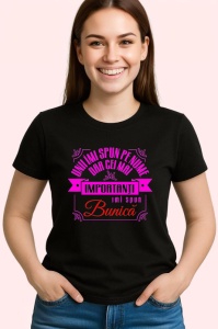 Tricou imi spun pe nume dar cel mai important imi spun bunica mesaj familial, Copii | Dama | Barbat , tricou negru - Img 2