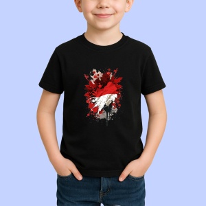 Tricou Indonesia Steag Splash Art, Copii | Dama | Barbat, culoare negru - Img 2
