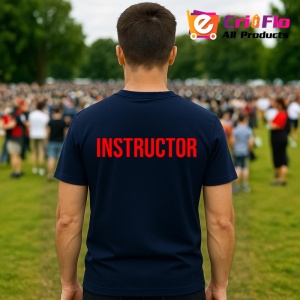 Tricou INSTRUCTOR, Personalizat | Unisex Dama si Barbat, Albastru Inchis - Img 4