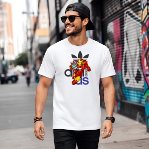 Tricou Iron Man Costum Rosu Auriu Logo Urban Originals Design, din bumbac 100% Copii | Dama | Barbat - Img 5
