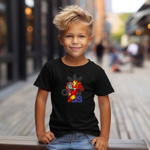 Tricou Ironman Power Fire Tricou Negru - Copii | Dama | Barbat - Img 2