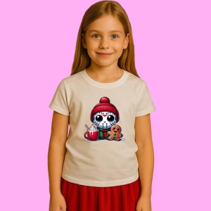 Tricou Jason Christmas Chibi Cu Cana Rosie, din bumbac 100%, tricou alb, Copii | Dama | Barbat - Img 2
