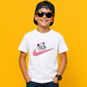 Tricou Jigglypuff Roz Estetic Logo Urban Girl Streetwear, din bumbac 100% Copii | Dama | Barbat - Img 2