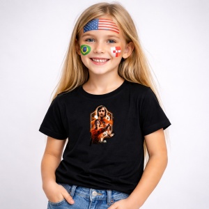 Tricou Johan Cruyff Netherlands World Cup Fifa 2026 V2, din bumbac 100%, tricou negru, Copii | Dama | Barbat - Img 2