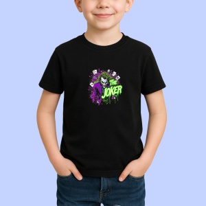 Tricou Joker efect topire contrast intens, Copii | Dama | Barbat , tricou negru - Img 2