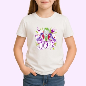 Tricou joker fundal mov privire in jos, Copii | Dama | Barbat - Img 3