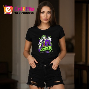 Tricou Joker pozitie dinamica verde neon, Copii | Dama | Barbat , tricou negru - Img 8