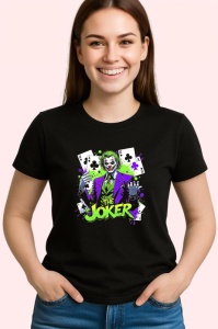 Tricou Joker stropi verzi costum mov, Copii | Dama | Barbat , tricou negru - Img 3