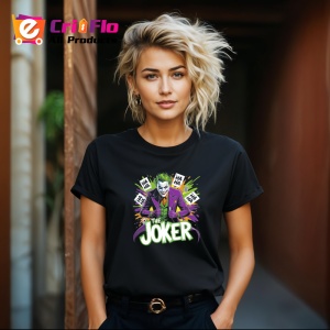 Tricou Joker zambet increzator text verde, Copii | Dama | Barbat , tricou negru - Img 8