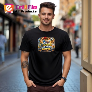 Tricou Just One More Game Copil Gamer Fotbal, din bumbac 100%, tricou negru Copii | Dama | Barbat - Img 5