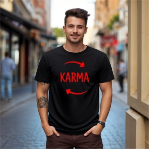 Tricou Karma Se introace Garantat Negru, Copii | Dama | Barbat - Img 5