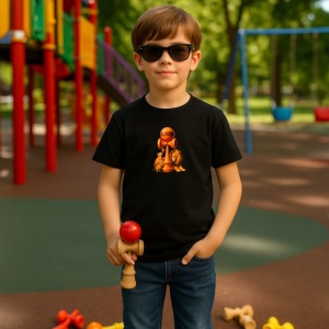 Tricou Kendama leu cu stil safari african, din bumbac 100%, tricou negru pentru Copii | Dama | Barbat - Img 2