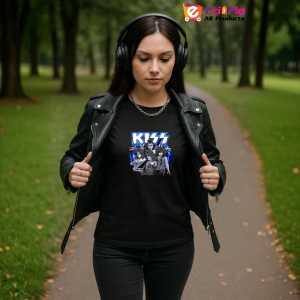 Tricou KISS - Blue Stage, muzica POP, Dama | Barbat | Copii, Culoare Negru - Img 14