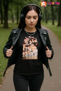Tricou KPOP dama cu trupa formatia BAEKHYUN EXO 2 , music Coreean 144 - Img 5