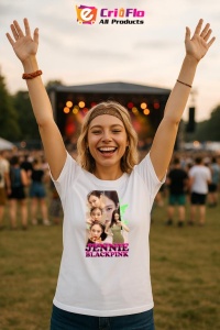 Tricou KPOP dama cu trupa formatia BLACKPINK JENNIE , music Coreean 170 - Img 9