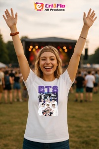 Tricou KPOP dama cu trupa formatia BTS 11 , music Coreean 178 - Img 8
