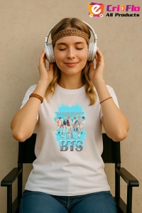 Tricou KPOP dama cu trupa formatia BTS 3 , music Coreean 180 - Img 8