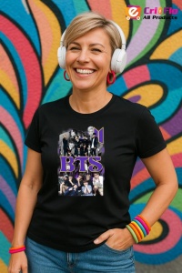 Tricou KPOP dama cu trupa formatia BTS 8 , music Coreean 185 - Img 5