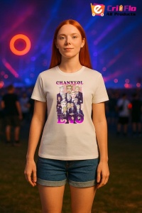 Tricou KPOP dama cu trupa formatia CHANYEOL - EXO 1 , music Coreean 202 - Img 7