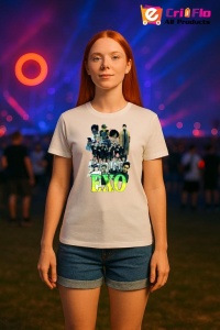 Tricou KPOP dama cu trupa formatia EXO 2 , music Coreean 207 - Img 8