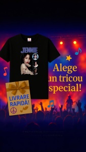 Tricou KPOP dama cu trupa formatia JENNIE BLACK PINK , music Coreean 225 - Img 7