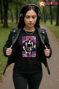 Tricou KPOP dama cu trupa formatia LE SSERAFIM , music Coreean 253 - Img 6