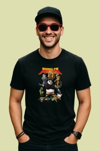 Tricou Kung Fu Panda panda luptator in arte martiale in cautarea echilibrului, Copii | Dama | Barbat , tricou negru - Img 4