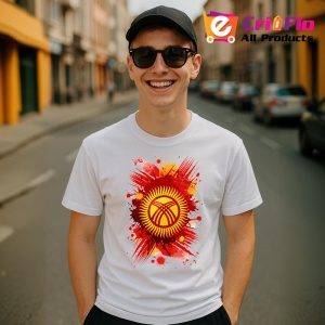 Tricou Kyrgyzstan Steag Splash Art, Copii | Dama | Barbat - Img 6